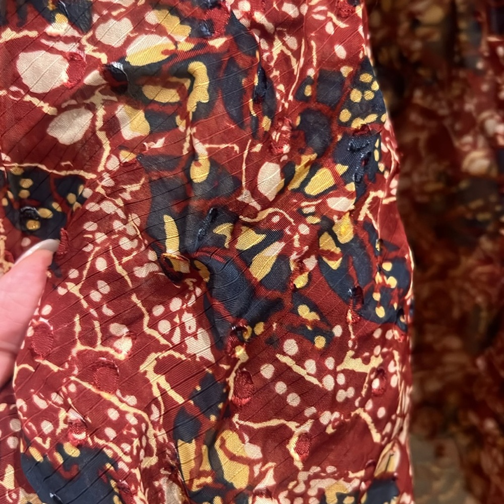 Bash Pullover Top With Burgundy Base. Small Flowe… - image 7